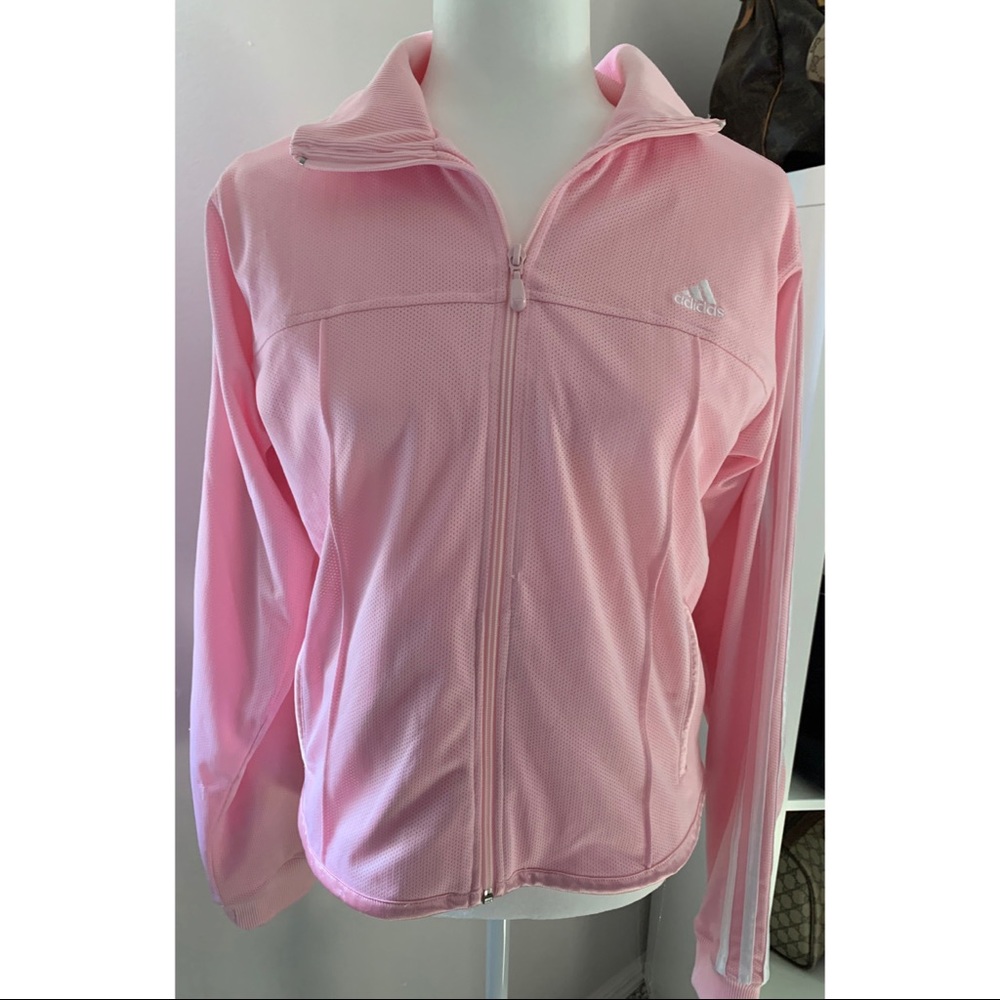Size L Addidas pink zip up jacket